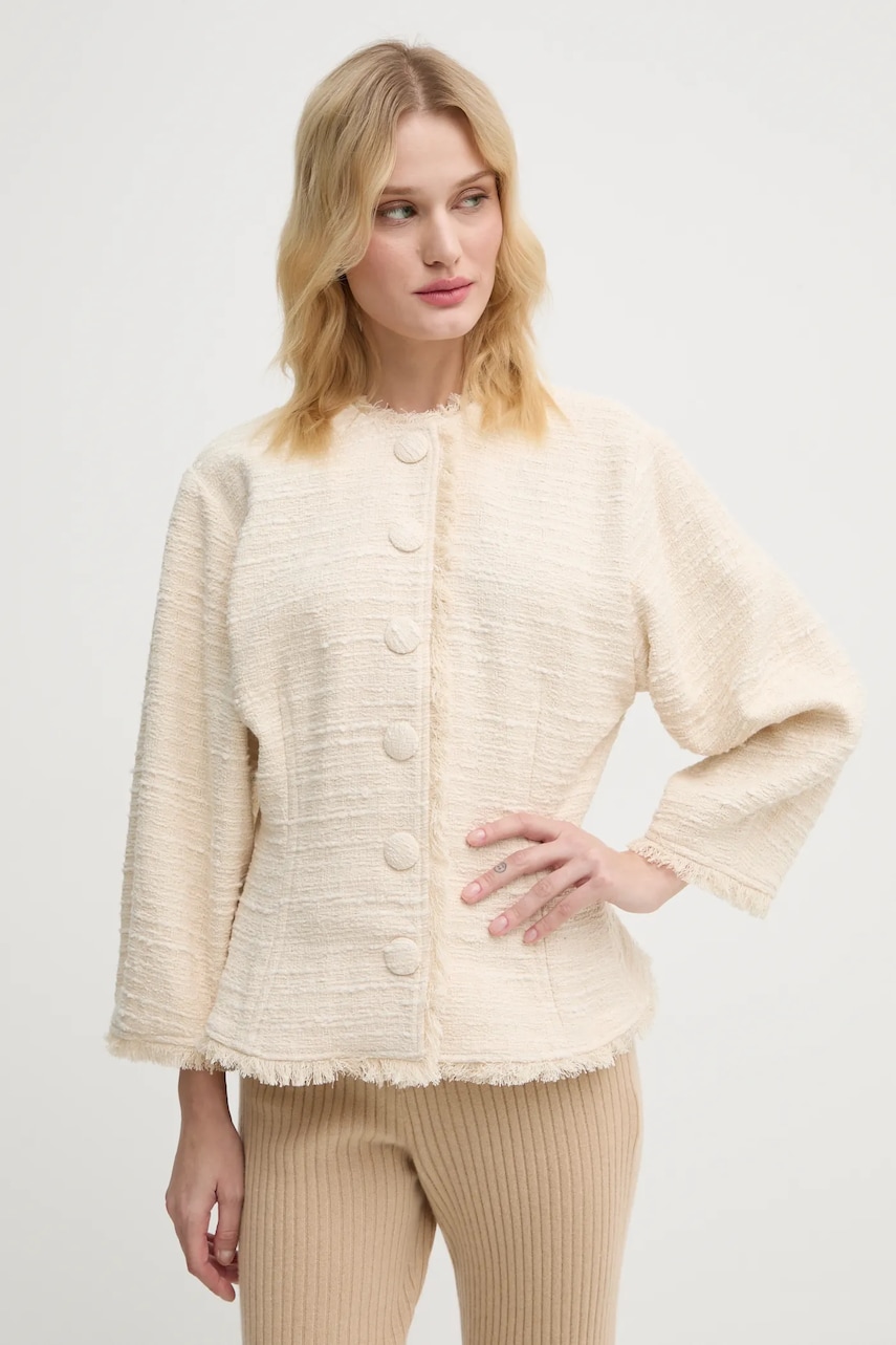 By Malene Birger sacou VASCAYA culoarea bej, un singur rand de nasturi, neted, Q72632001 By Malene Birger sacou VASCAYA culoarea bej, un singur rand de nasturi, neted, Q72632001