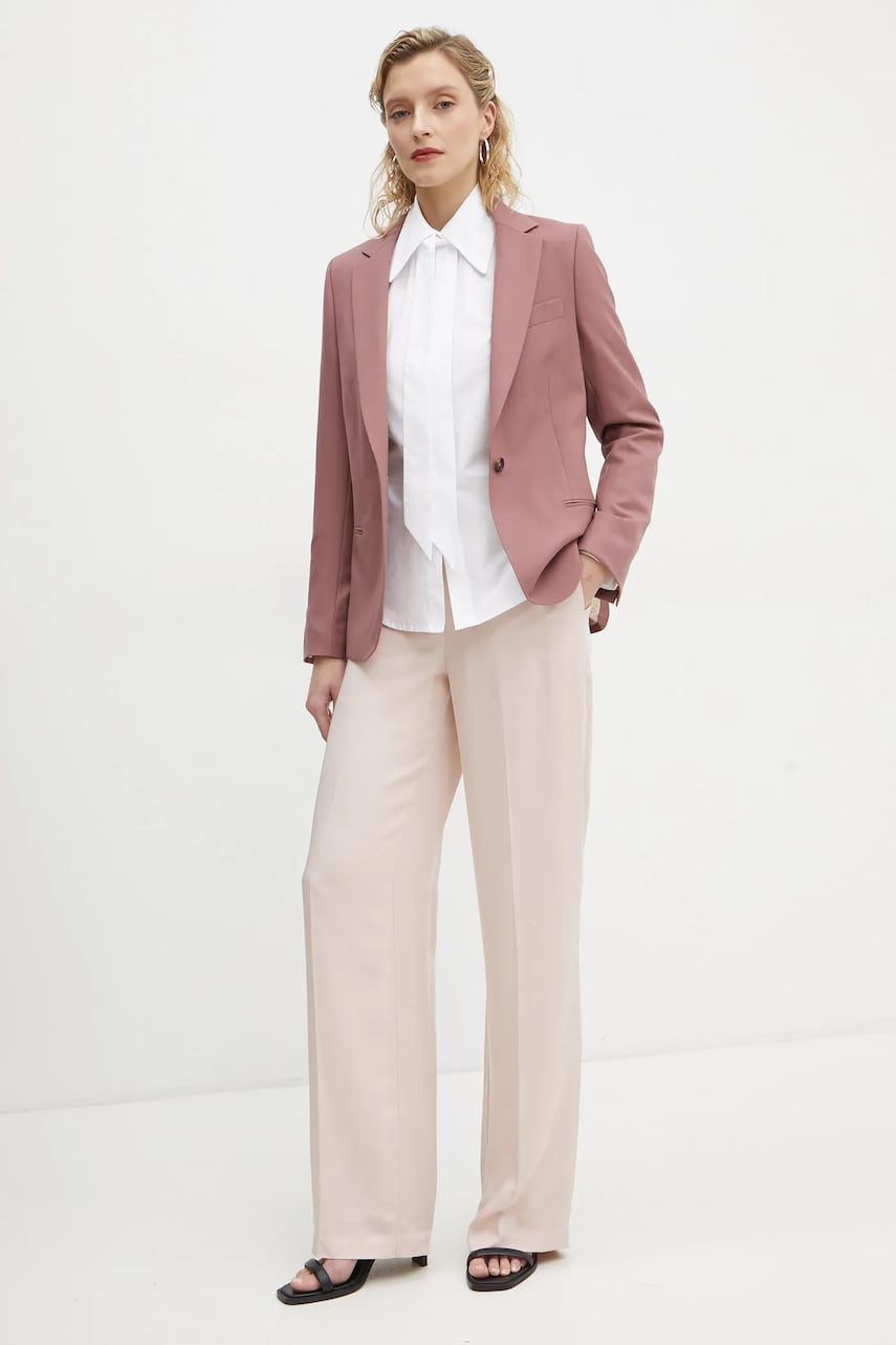 Шерстяной пиджак PS Paul Smith цвет розовый однобортный однотонный W2R.248J.P31053 Шерстяной пиджак PS Paul Smith цвет розовый однобортный однотонный W2R.248J.P31053
