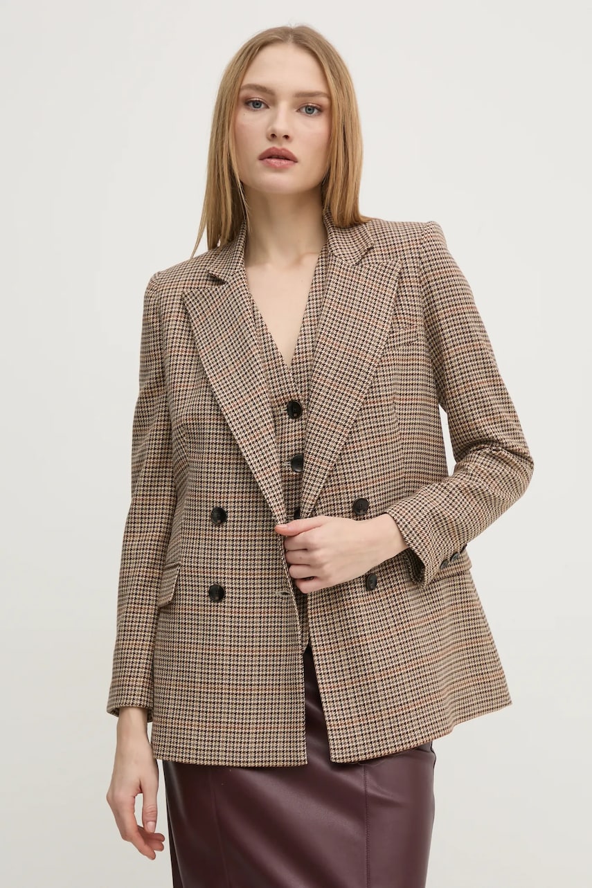 Pedro del Hierro sacou culoarea bej, cu doua randuri de nasturi, modelator, 6758304