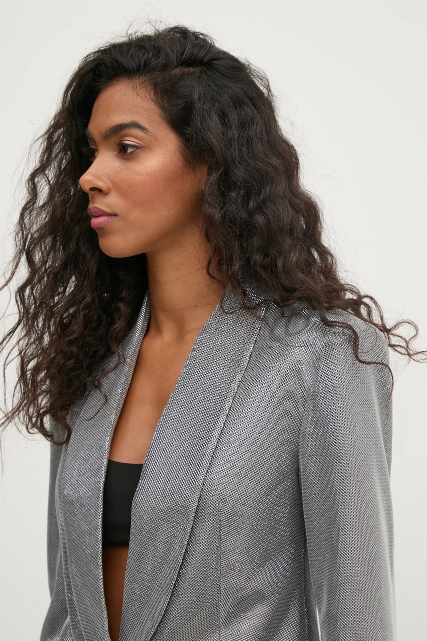 Σακάκι Pedro del Hierro χρώμα: ασημί, 6758298 φωτογραφία