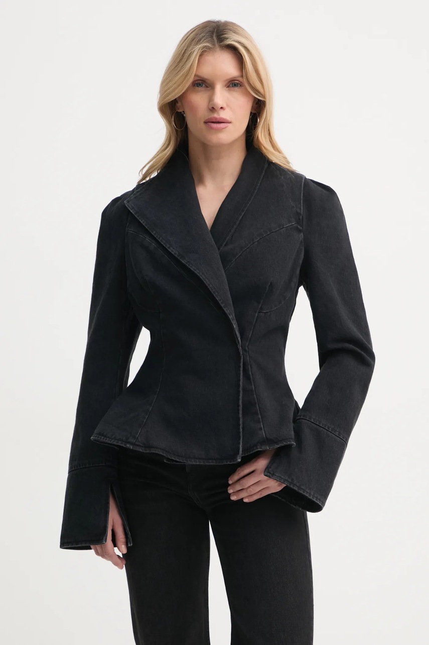 Τζιν μπουφάν K+LUSHA χρώμα: μαύρο, KLW09006DF139KLW55 φωτογραφία