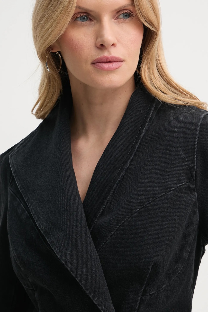 Τζιν μπουφάν K+LUSHA χρώμα: μαύρο, KLW09006DF139KLW55 φωτογραφία