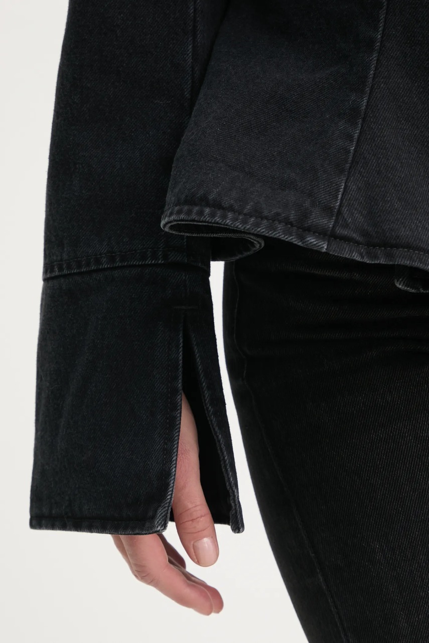 Τζιν μπουφάν K+LUSHA χρώμα: μαύρο, KLW09006DF139KLW55 φωτογραφία