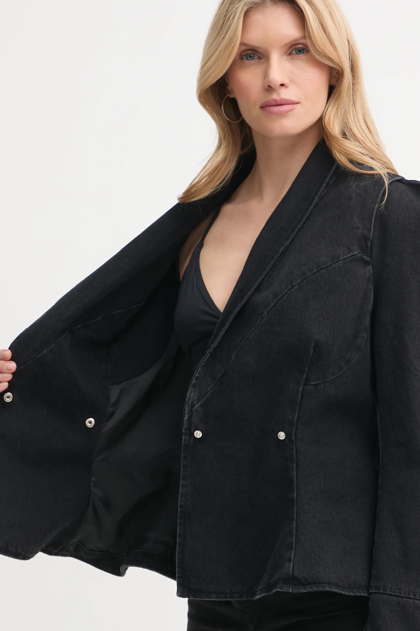 Τζιν μπουφάν K+LUSHA χρώμα: μαύρο, KLW09006DF139KLW55 φωτογραφία