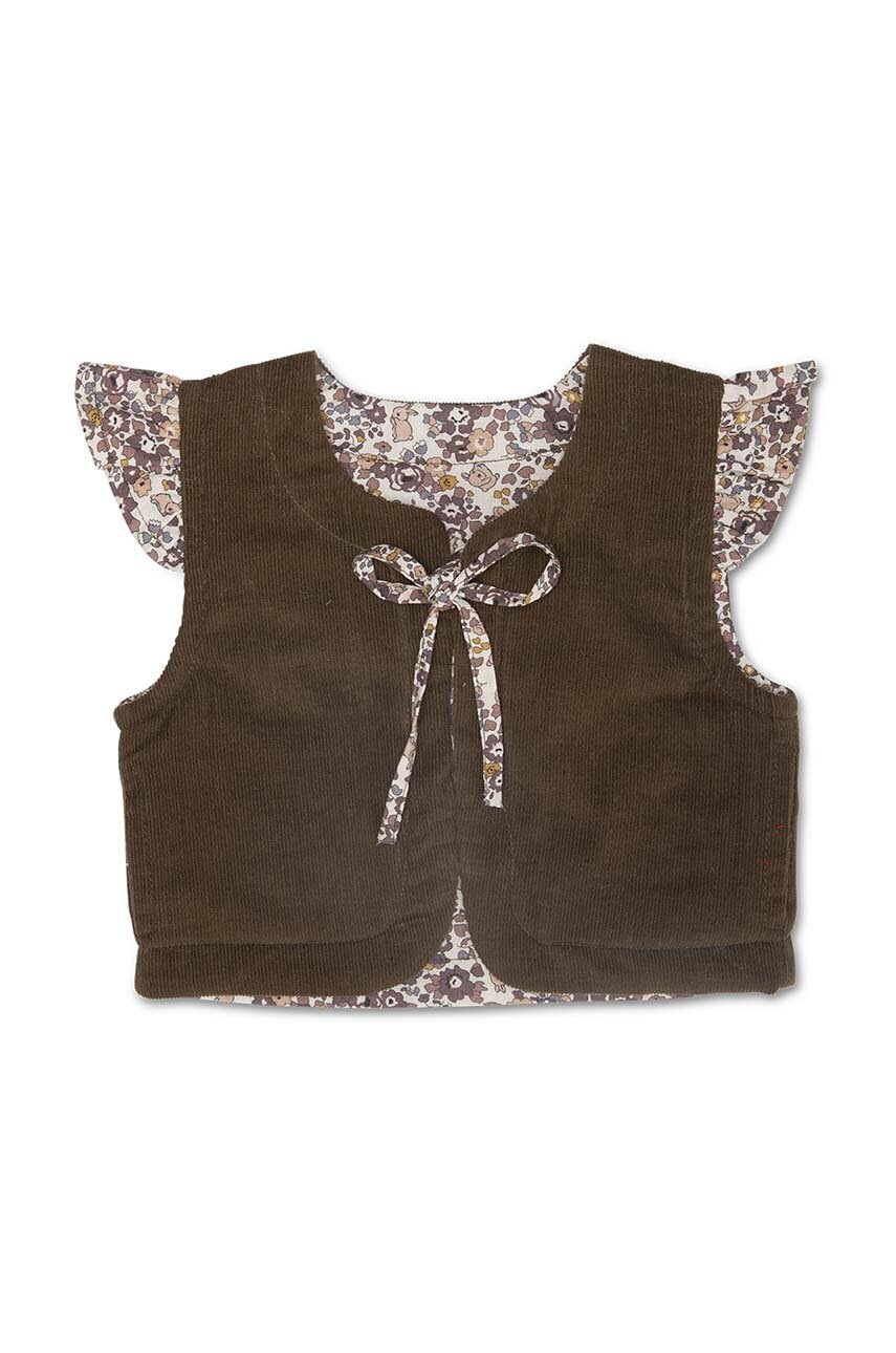 Детская двусторонняя хлопковая жилетка That's mine Filippa vest цвет коричневый 117396