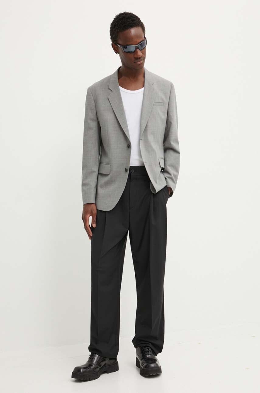 HUGO sacou din lana culoarea gri, 50500250