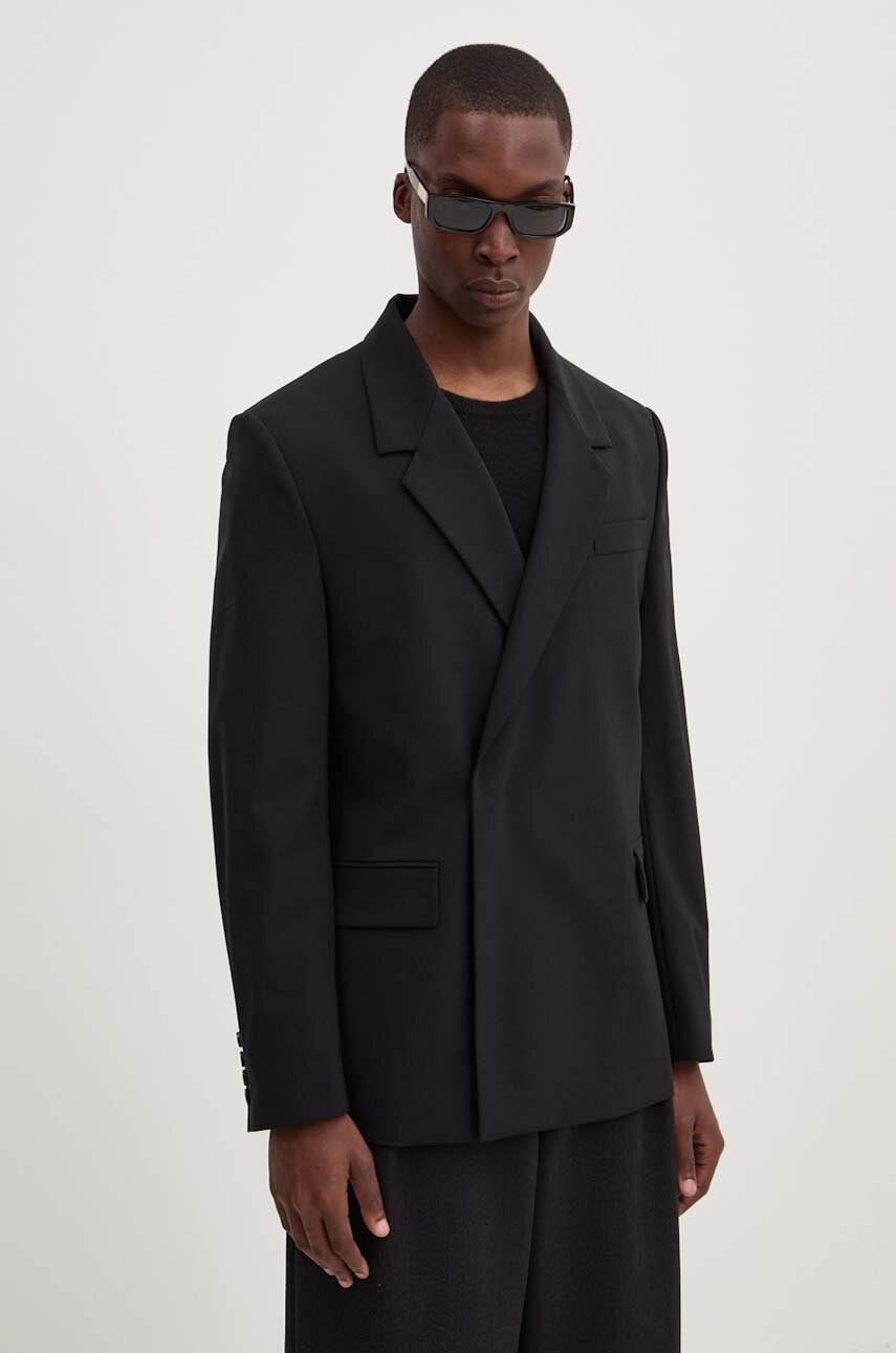 MSGM geaca de lana culoarea negru, 3740MG05.247506
