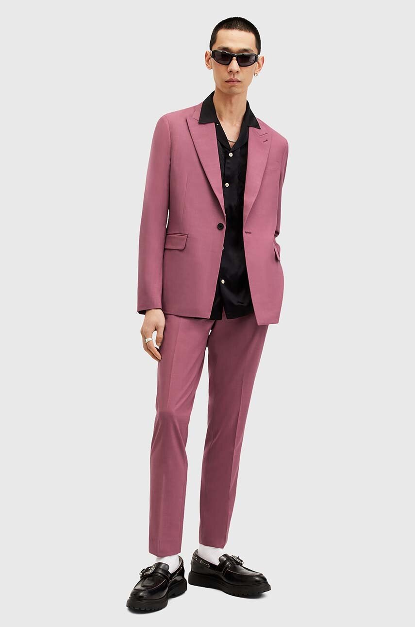 Піджак з вовною AllSaints AURA колір рожевий M001QA 