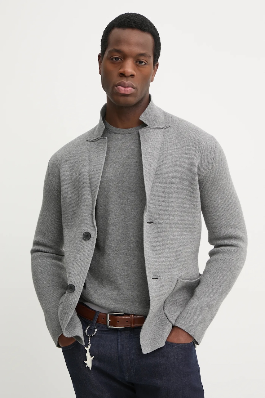 United Colors of Benetton sacou din lana culoarea gri, 10C1U601E