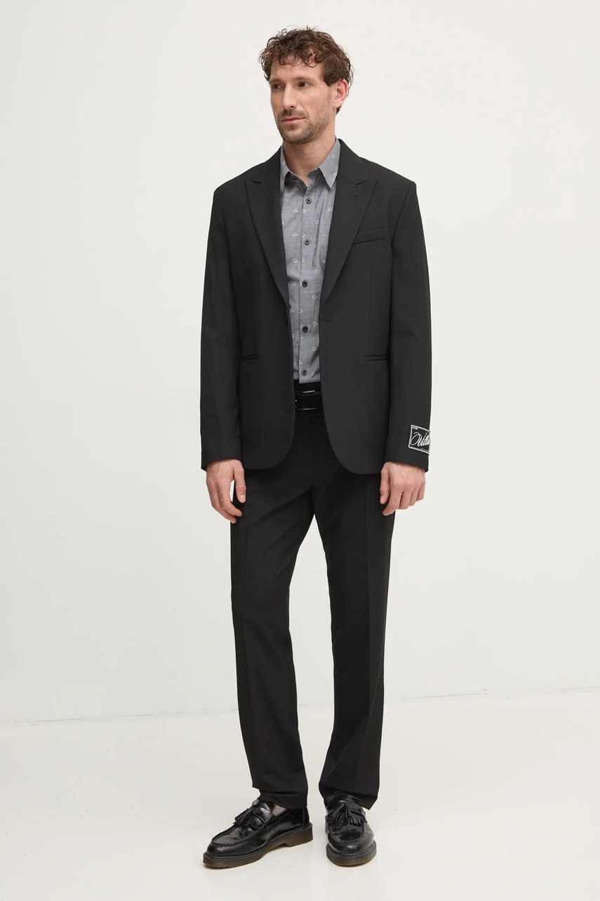 Σακάκι Sisley χρώμα: μαύρο, 2NGUSW024 φωτογραφία