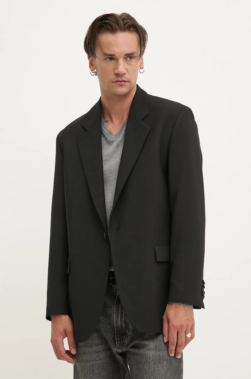HUGO geaca de lana culoarea negru, 50524862