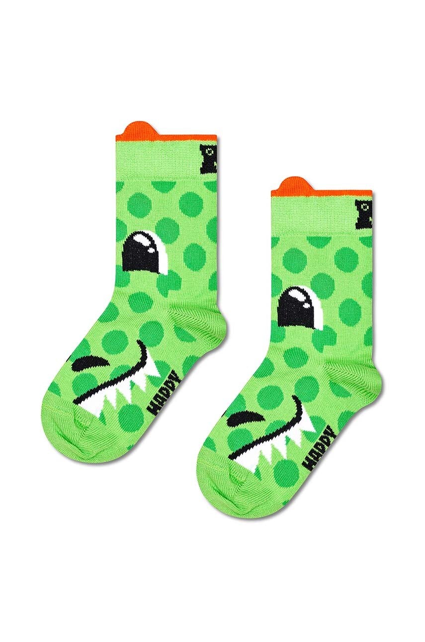 Levně Dětské ponožky Happy Socks Kids Dragon Sock zelená barva, P001435