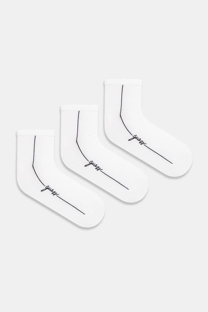 Levně Ponožky Guess 3-pack dámské, bílá barva, O4YG06 KBZU0