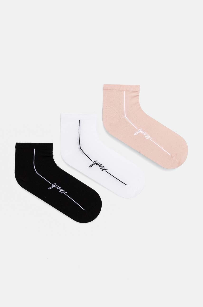 Levně Ponožky Guess 3-pack dámské, růžová barva, O4YG06 KBZU0