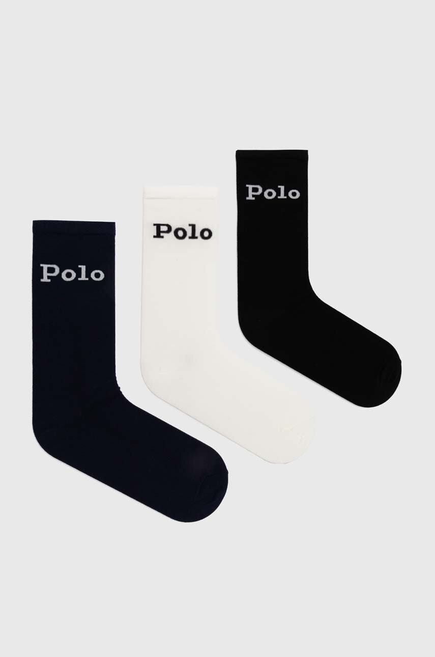 Levně Ponožky Polo Ralph Lauren 3-pack dámské, černá barva, 455955243