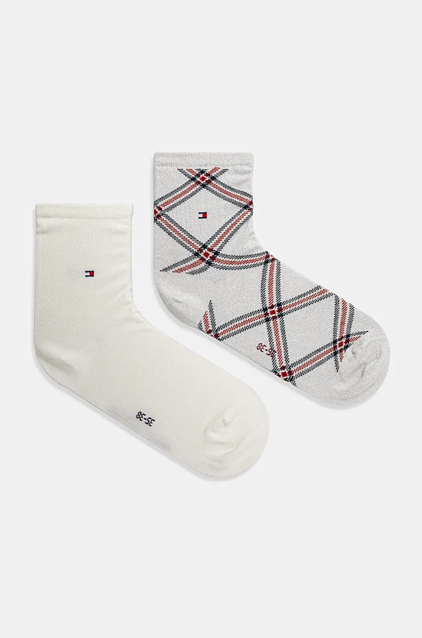 Čarape Tommy Hilfiger 2-pack Za žene, Boja: Bijela, 701229861