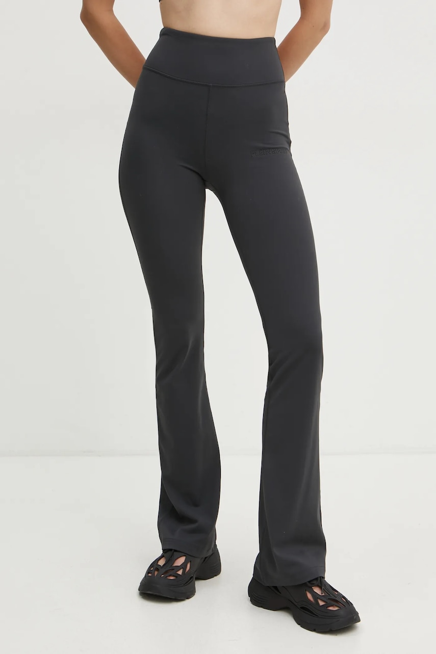 PLEIN SPORT colanti femei, culoarea gri, neted, AADC WJT2008 STE003N PLEIN SPORT colanti femei, culoarea gri, neted, AADC WJT2008 STE003N