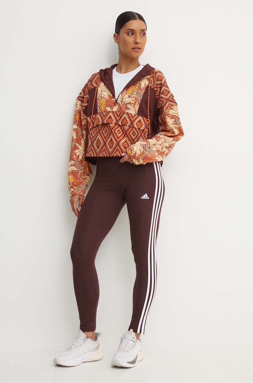 adidas colanti Essentials femei, culoarea bordo, cu imprimeu, IY4249