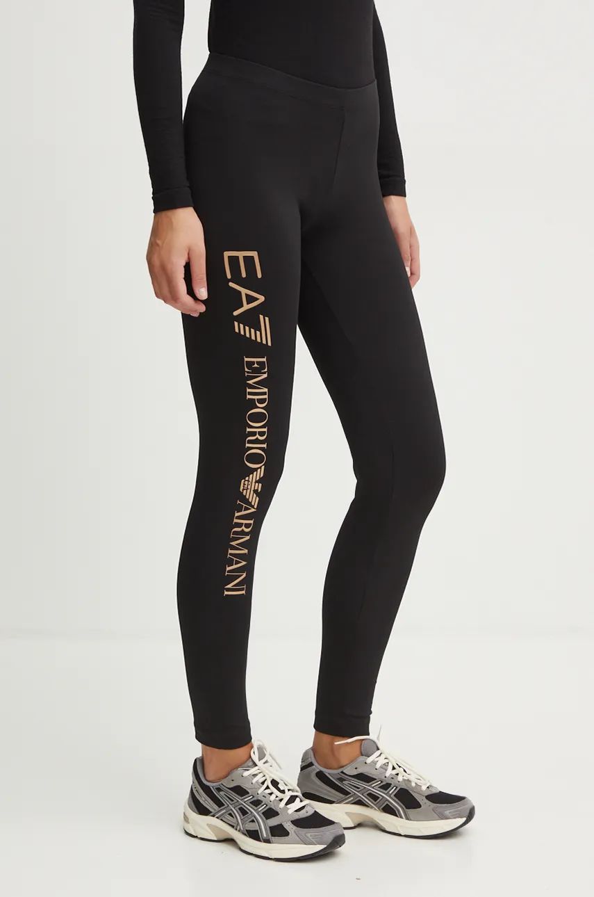 EA7 Emporio Armani pantaloni femei, culoarea negru, cu imprimeu, TJ01Z.8NTP63