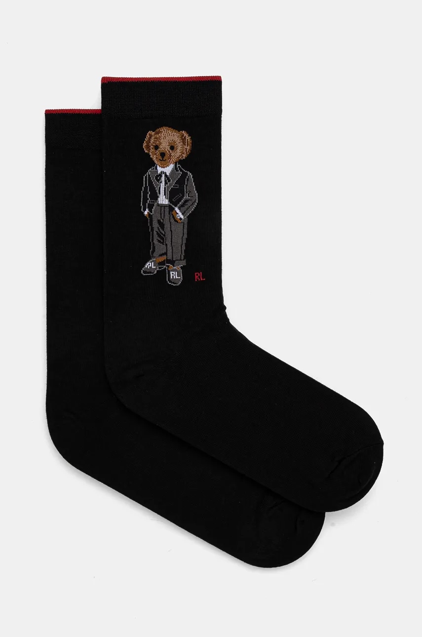 Levně Ponožky Polo Ralph Lauren dámské, černá barva, 455956264