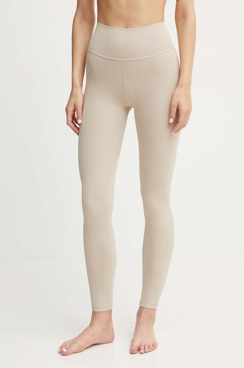 adidas Performance jambiere de yoga All Me culoarea bej, neted, IX0192