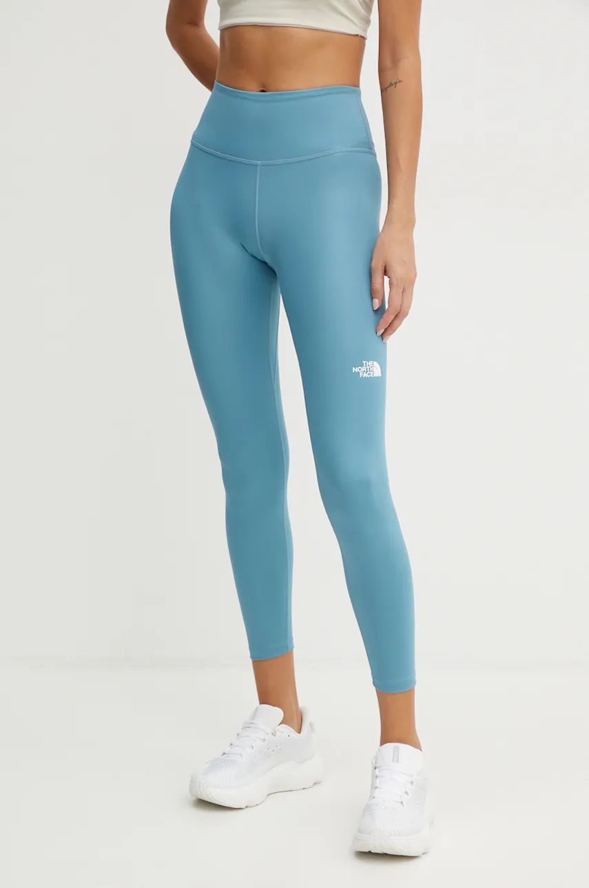 The North Face leggins sport Flex femei, culoarea turcoaz, neted, NF0A87JQ1OM1