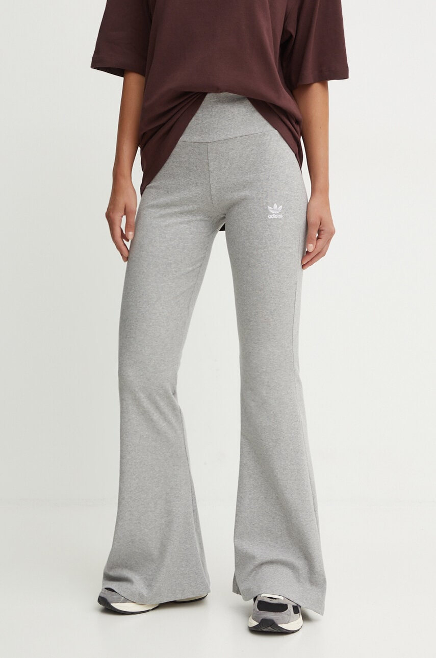 adidas Originals colanți Essential femei, culoarea gri, uni, IY9674 adidas Originals colanți Essential femei, culoarea gri, uni, IY9674