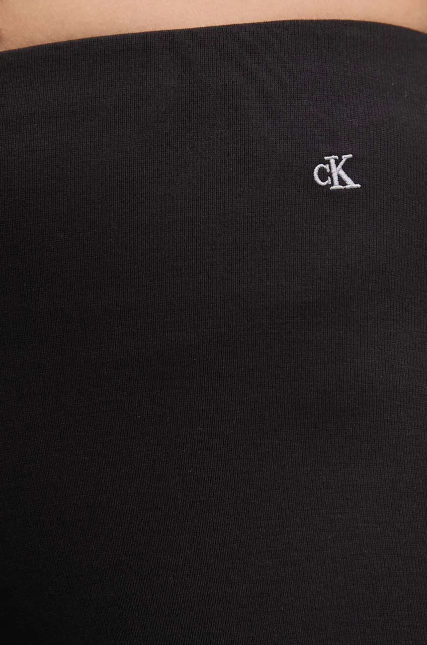 Hlače Calvin Klein Jeans za žene, boja: crna, trapez, visoki struk, J20J224271