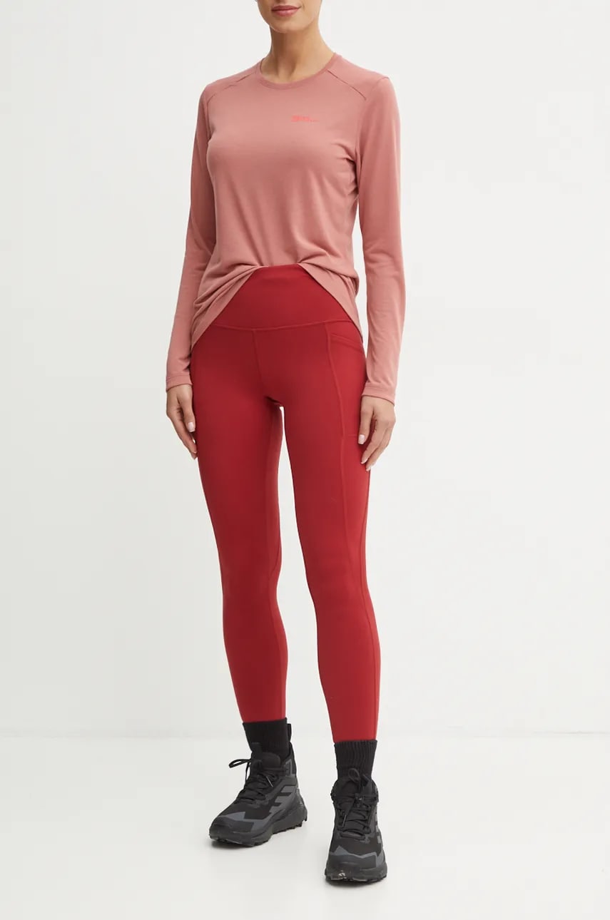 Smartwool leggins sport Active femei, culoarea bordo, uni, SW016934 Smartwool leggins sport Active femei, culoarea bordo, uni, SW016934
