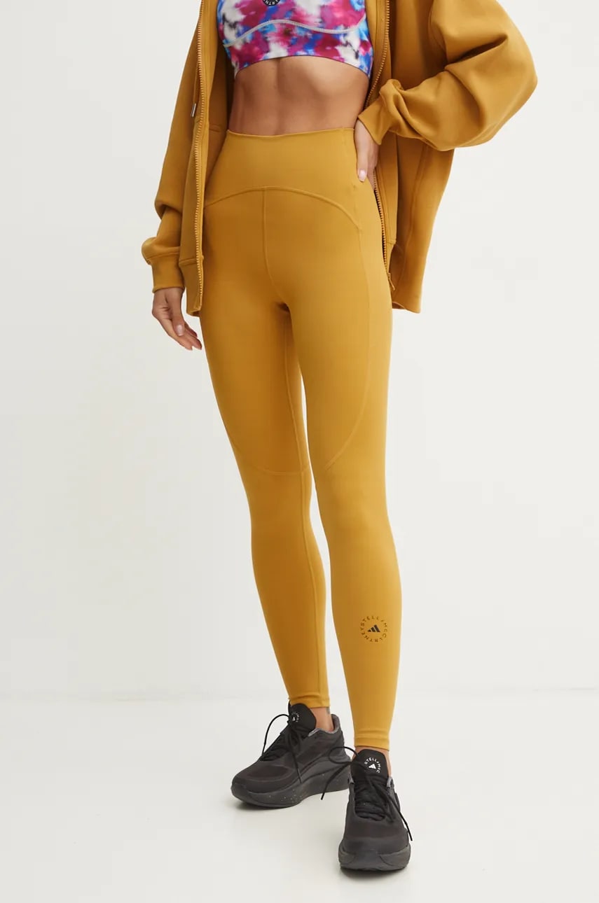 adidas by Stella McCartney leggins de antrenament TrueStrenght culoarea galben, neted, IY3428