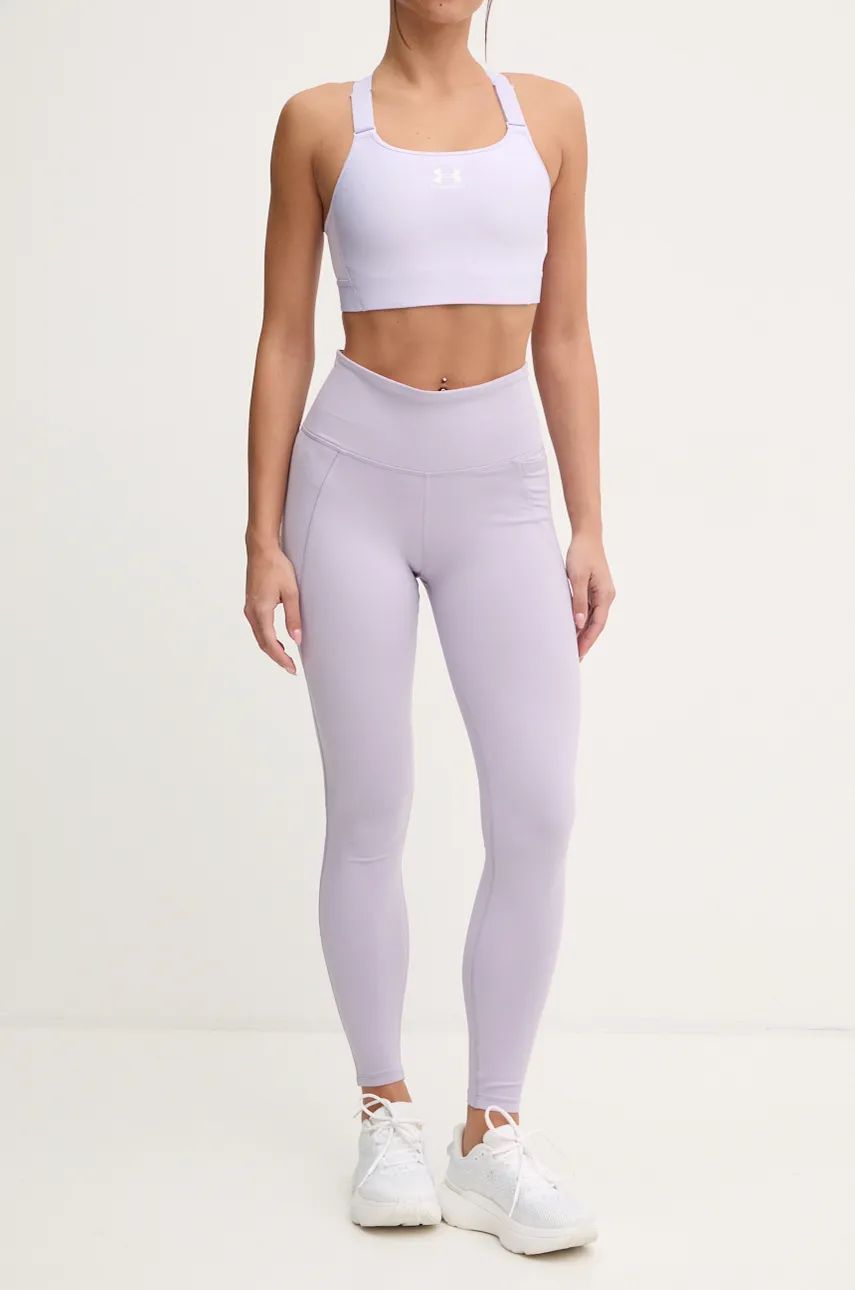 Reebok leggins de antrenament LUX Collection culoarea violet, uni, 100205606