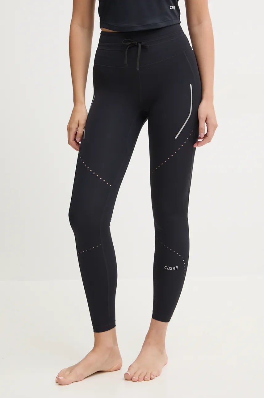 Casall leggins de alergare Shapify culoarea negru, neted, 23158 Casall leggins de alergare Shapify culoarea negru, neted, 23158