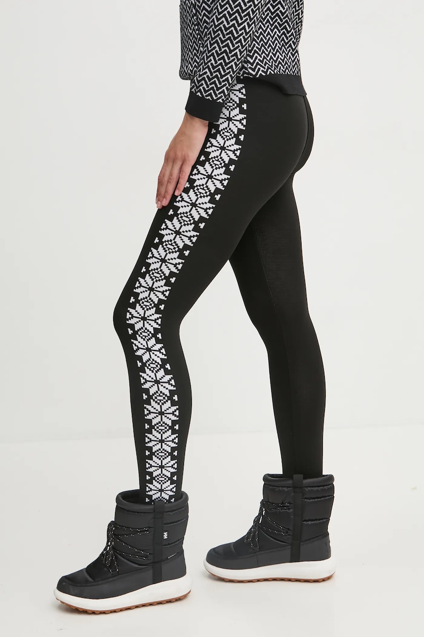 Newland leggins sport femei, culoarea negru, cu imprimeu, N46591.108 Newland leggins sport femei, culoarea negru, cu imprimeu, N46591.108