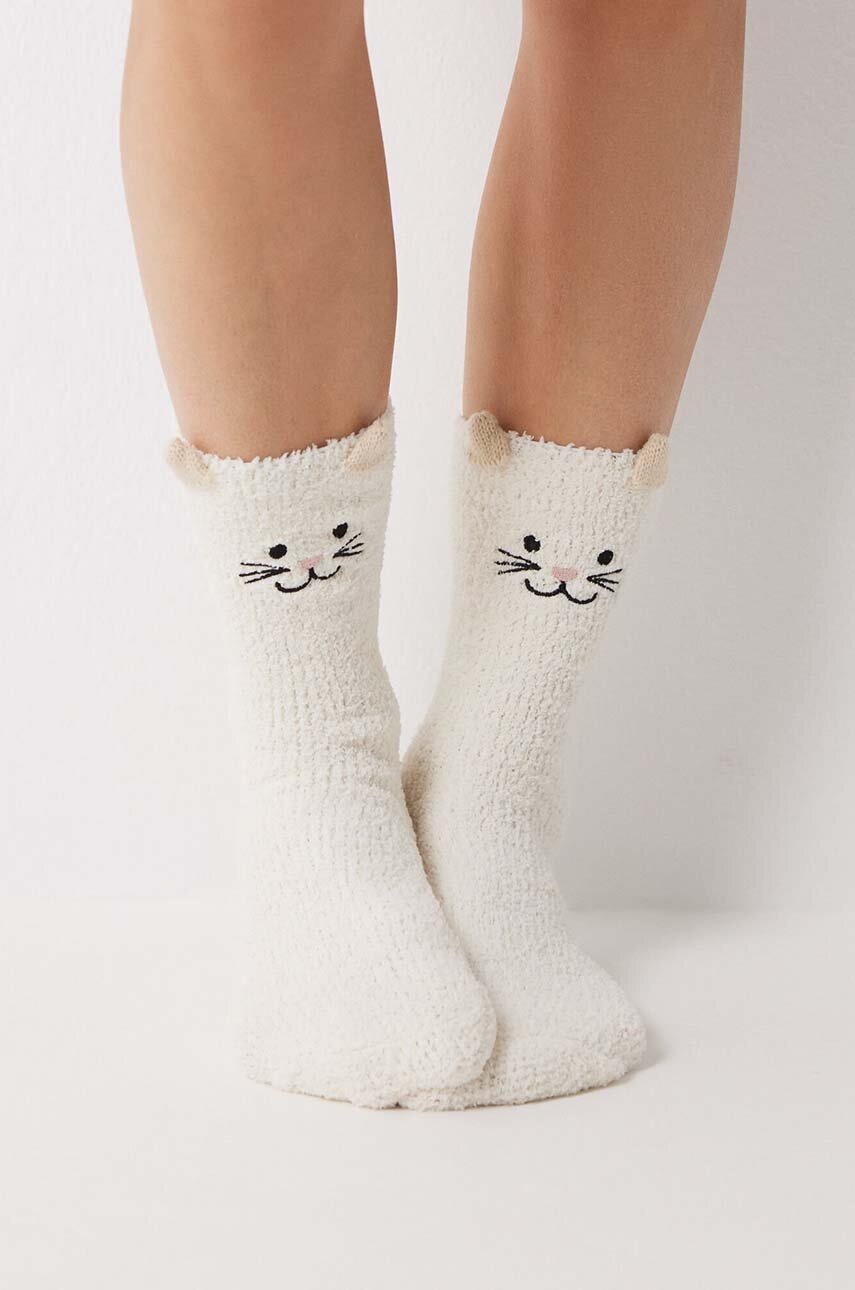 

Чорапи women'secret SO FLUFFY WHITE CAT SINGLE в бяло 3618706, Бял