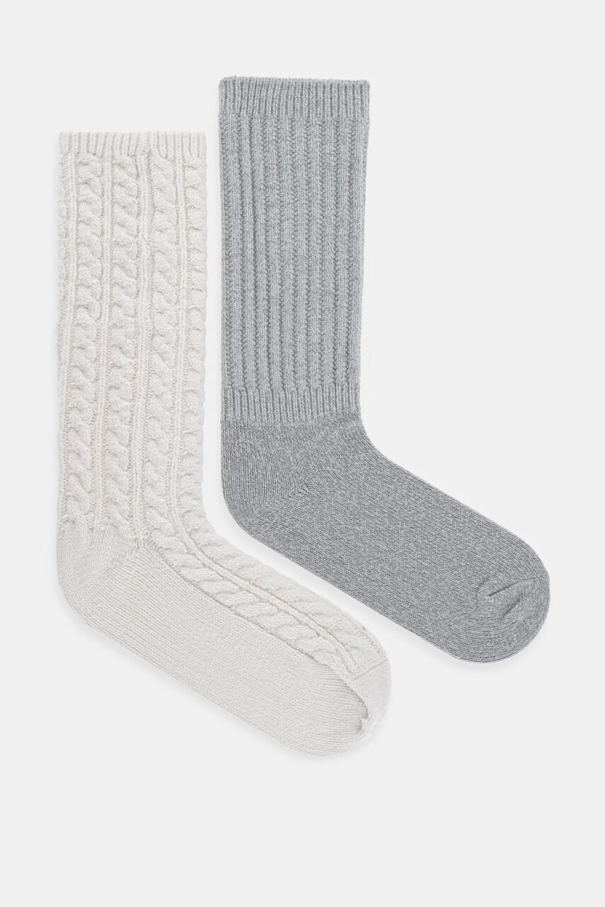 Levně Ponožky Hollister Co. 2-pack dámské, šedá barva, KI354-4035