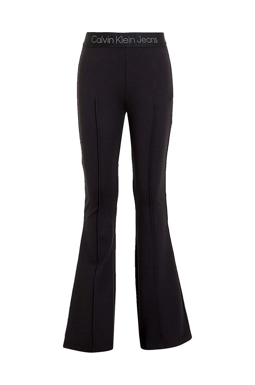 Детские леггинсы Calvin Klein Jeans PUNTO TAPE FLARE цвет чёрный однотонные IG0IG02518