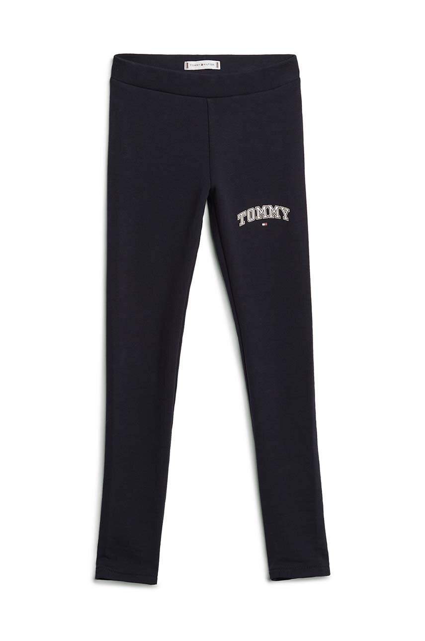 Детские леггинсы Tommy Hilfiger VARSITY FITTED LEGGING цвет синий с принтом KG0KG08082