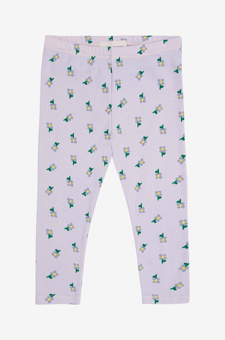 Bobo Choses leggins bebe Pansy Flower culoarea violet, modelator, 224AB051 Bobo Choses leggins bebe Pansy Flower culoarea violet, modelator, 224AB051