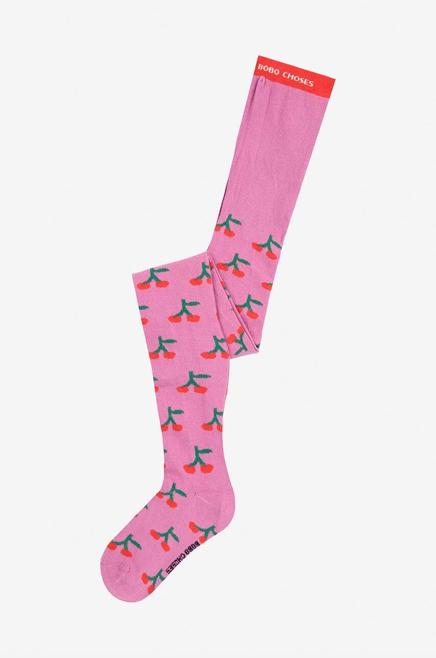 

Детски чорапогащи Bobo Choses Cherry в розово 224AI013, Розов