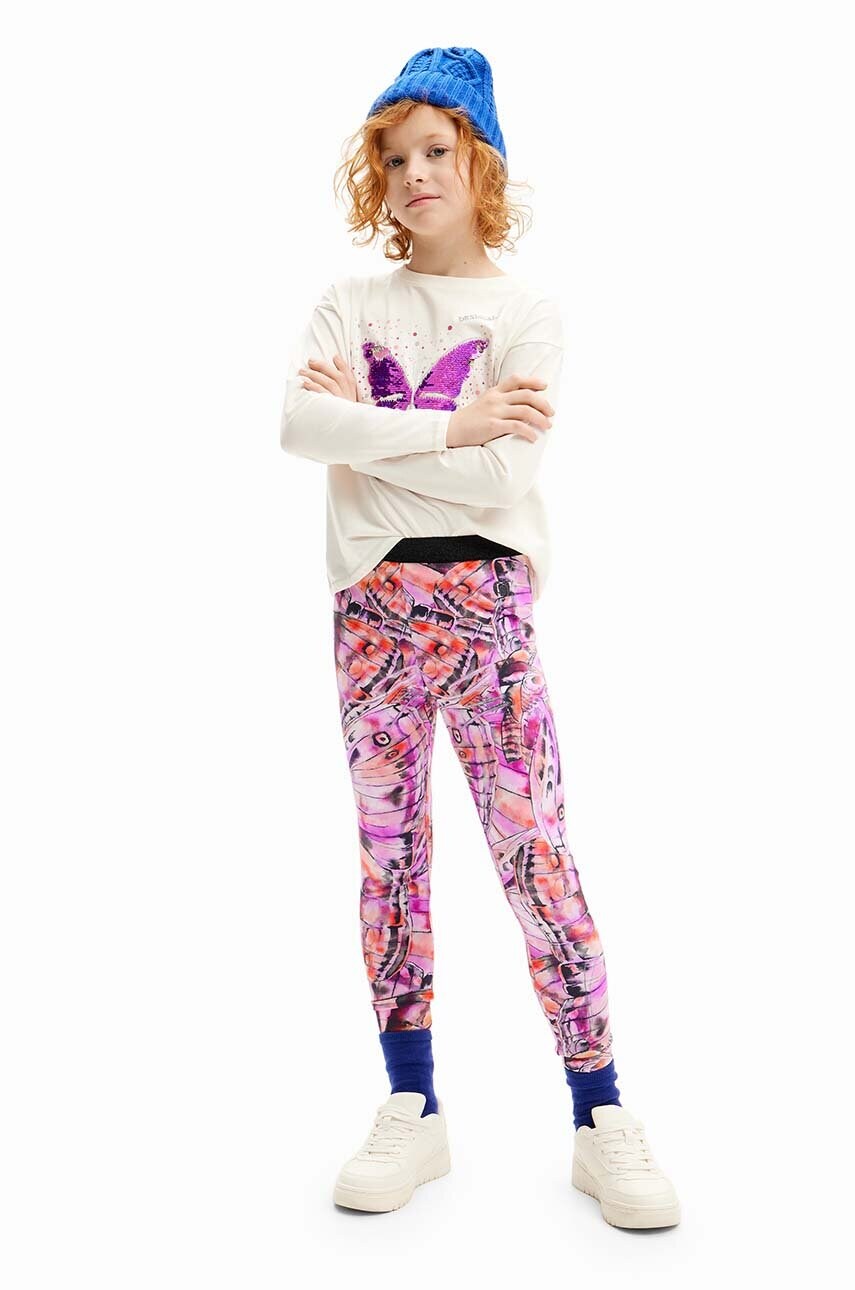 Desigual leggins copii culoarea violet, modelator, 24WGKK05