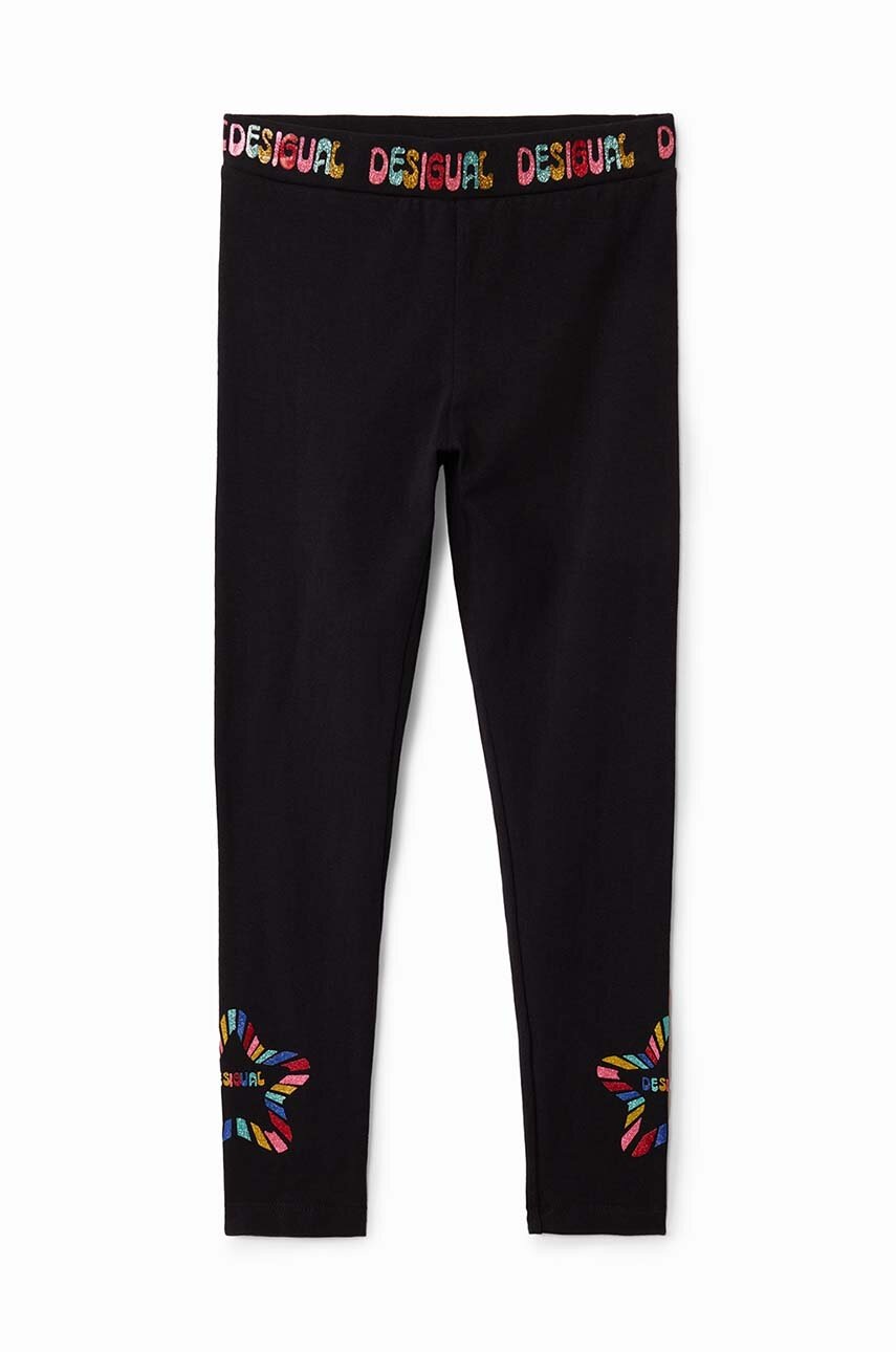 Детские леггинсы Desigual DAISY цвет чёрный с принтом 24WGKK03