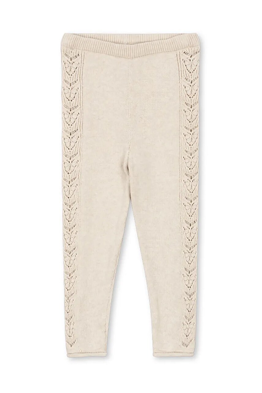 Konges Sløjd leggins copii CABBY KNIT PANTS culoarea bej, cu imprimeu, KS101447