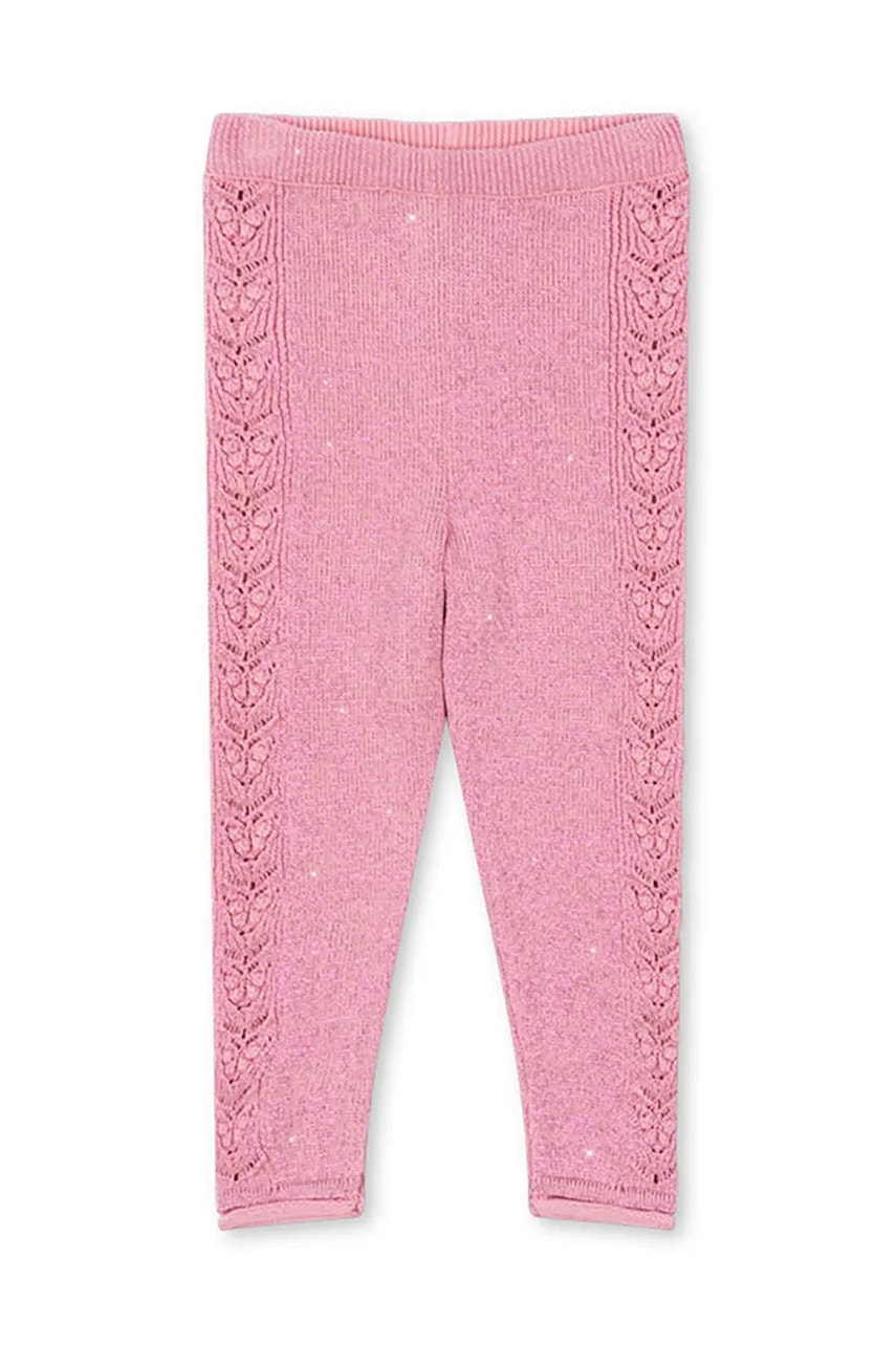 Konges Sløjd leggins copii CABBY KNIT PANTS culoarea roz, cu imprimeu, KS101447