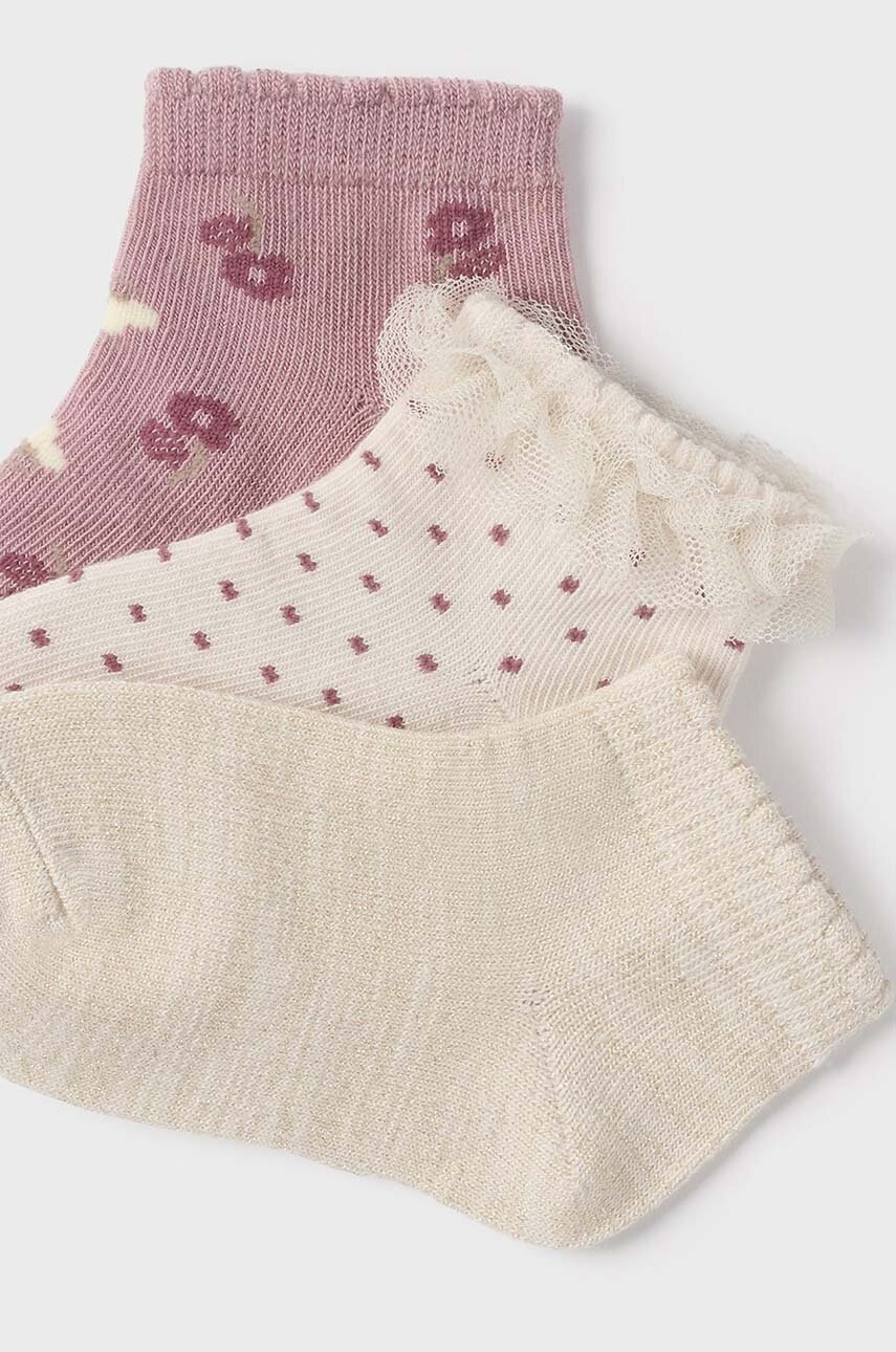 Дитячі шкарпетки Mayoral 3-pack колір рожевий 10760