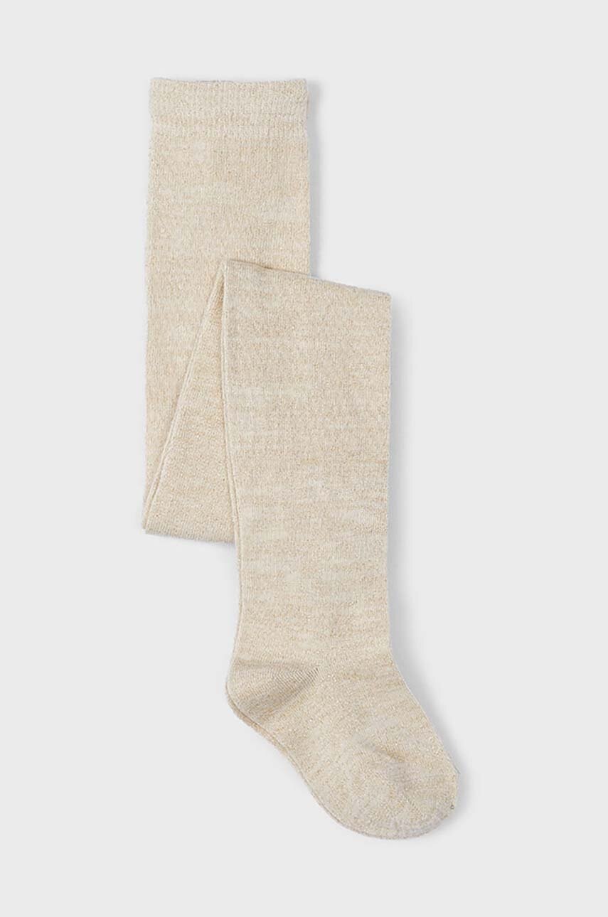 Levně Dětské punčocháče Mayoral Lurex tights béžová barva, 10799