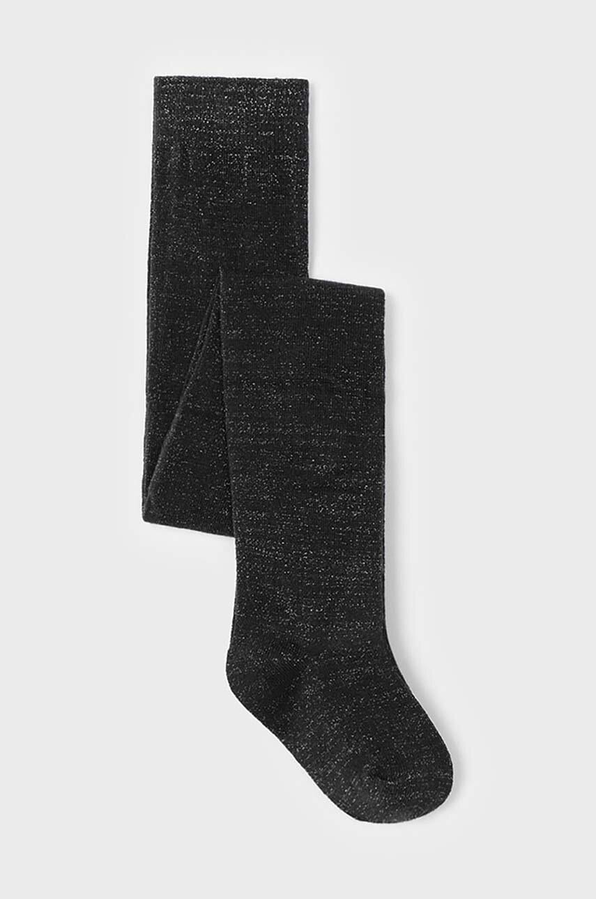 Levně Dětské punčocháče Mayoral Lurex tights černá barva, 10799