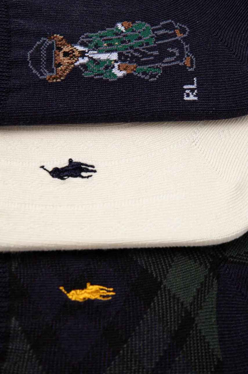 Детские носки Polo Ralph Lauren 3 шт цвет синий 446958814001 Детские носки Polo Ralph Lauren 3 шт цвет синий 446958814001