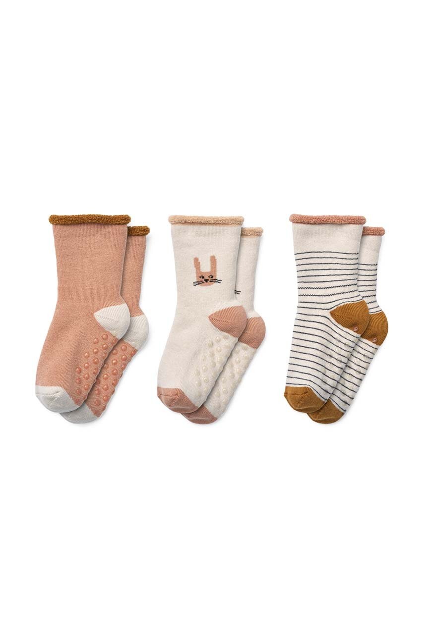 Liewood sosete copii Eloy Baby Socks 3-Pack 3-pack culoarea roz, LW18503