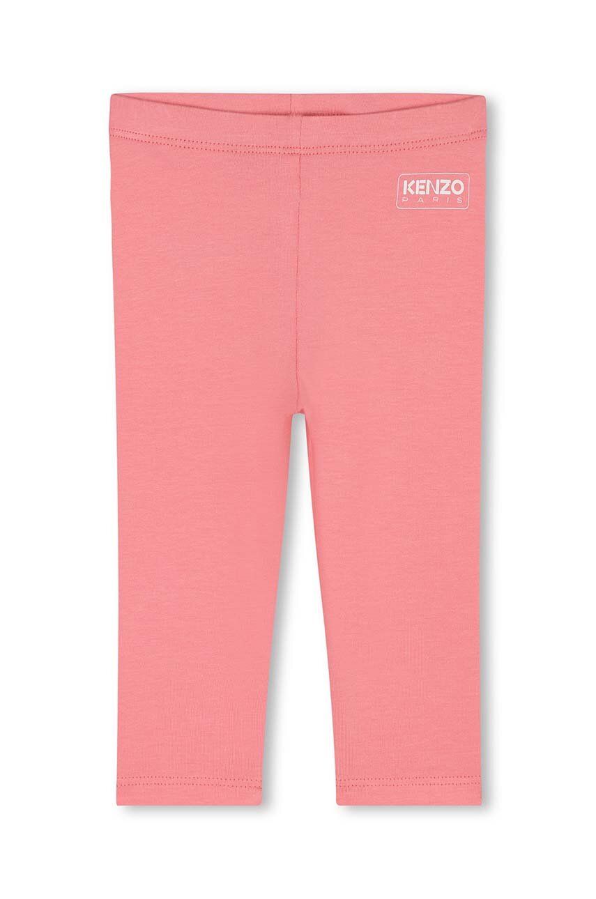 Kenzo Kids leggins copii culoarea roz, neted, K60474