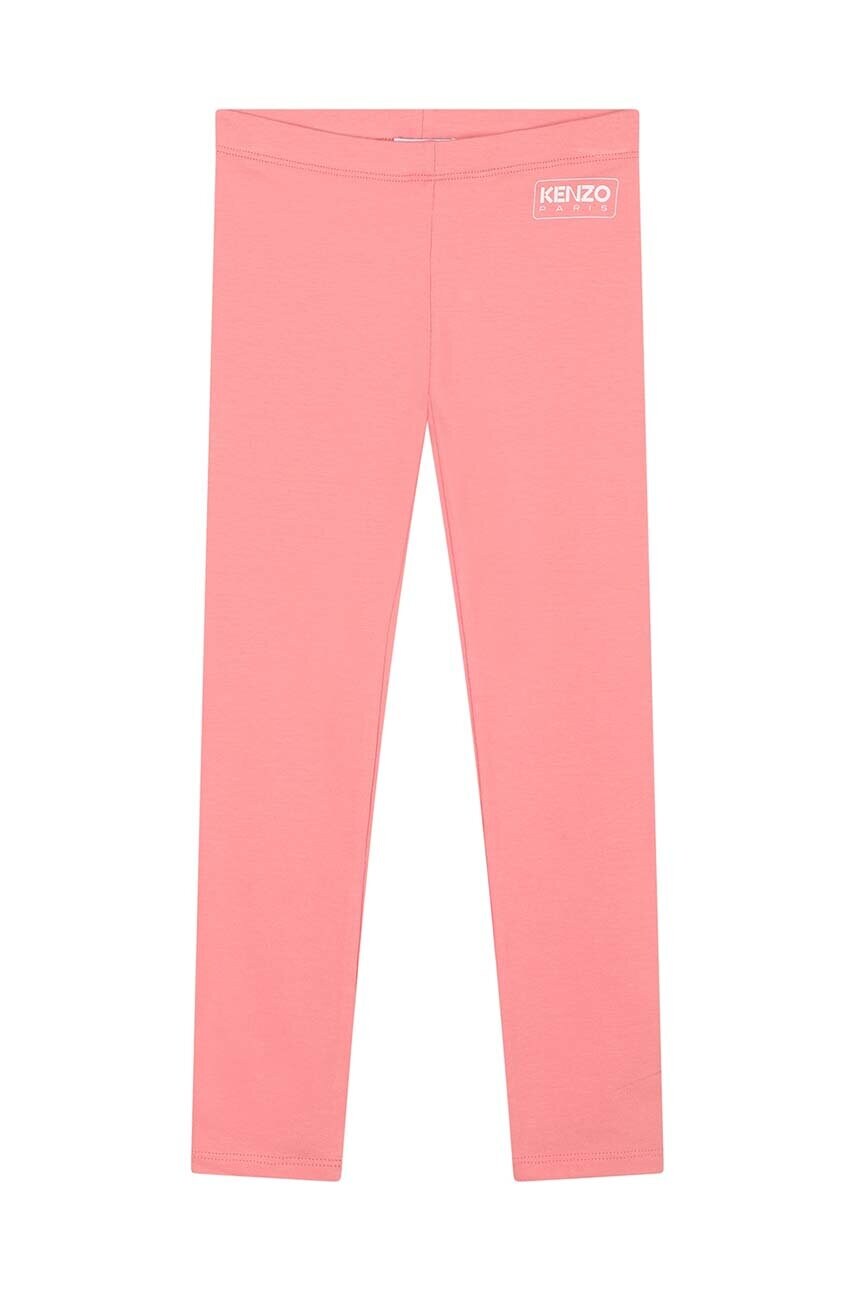 Kenzo Kids leggins copii culoarea roz, neted, K60656
